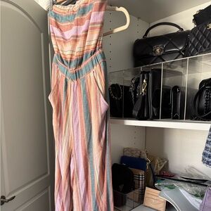 American Eagle Outfitters Pastel Striped Jumpsuit